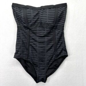 Bond-Eye Australia Bandeau Ladder Back One Piece Swimsuit Black U.S. Size 6